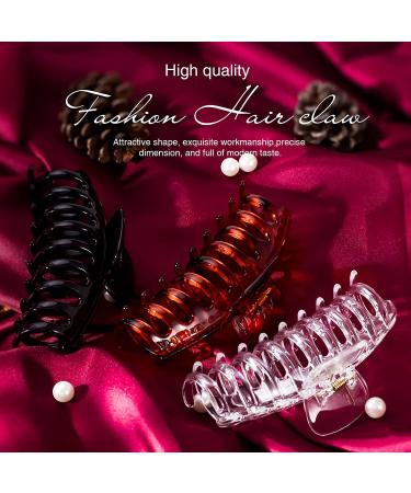 DAYAMY Clear Banana Hair Claw Clips - NonSlip Strong Hold for Thick Hair, 4.3 Inch Big Hair Jaw Accessories for Girls & Women - Buy Online on GoSupps.com