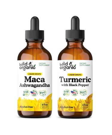 Maca Ashwagandha Tincture 4 fl oz & Turmeric Tincture 4 fl oz