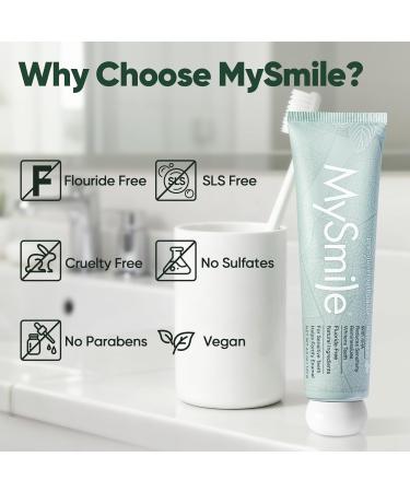 MySmile Fluoride Free Nano Hydroxyapatite Toothpaste for Sensitive Teeth Strengthens Enamel Remineralizes & Whitens Teeth Freshens Breath for Adults SLS Free Natural Misty Mint 4.2 oz 4.2 Ounce (Pack of 1) - Buy Online on GoSupps.com