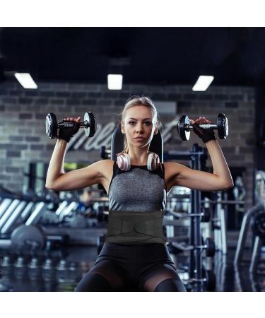 Siopob Back Brace | Anti-Skid Lumbar Support - Lower Back Brace With Adjustable Support Straps Anti-Skid Sweat- Band Com-fortable Gym Accessories Black Size S - Buy Online on GoSupps.com