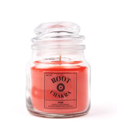 Myga fragrance candle-root chakra candle with soy wax & essential oil mixture 100% vegan and environmentally friendly perfect for relaxation yoga meditation & aromatherapy-rose