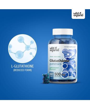 Wild & Organic Glutathione Gummies - Liver Cleanse & Antioxidant Support - 500mg 60 Vegan Chews - Buy Online on GoSupps.com