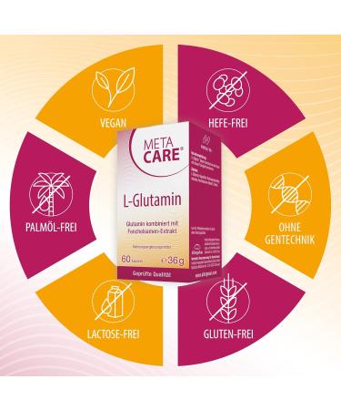 Meta Care L-Glutamine Vegan High Dose Supplement | Biotin & Fennel Seed Extract | 60 Capsules for Optimal Health - Buy Online on GoSupps.com