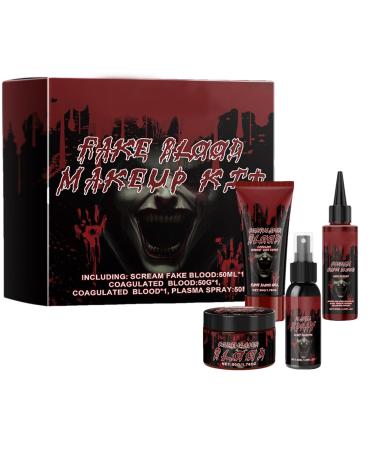 G n rique Fake Blood Makeup | Long-Lasting Clotted Scar Simulation Cosmetic | Gel Blood Body Paint for Adult Halloween Parties Masquerades Pranks Parties Decorations