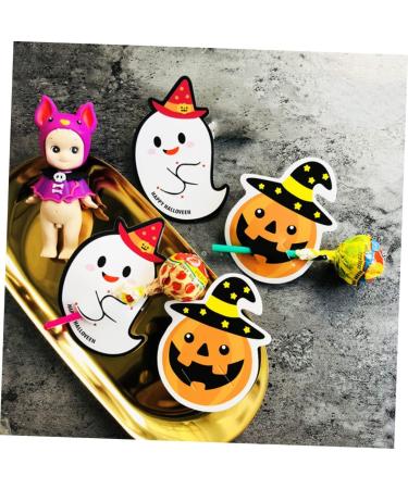 Cabilock Halloween Lollipop Decoration 100 Pcs Lollipop Paper Lollipop Candy Lollipop Packaging Lollipop Ghost Lollipop Greeting Lollipop Decoration Pencil Caps Message Halloween - Buy Online on GoSupps.com