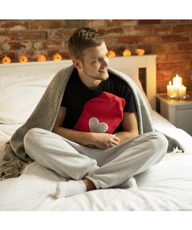 Funny Hot Water Bottle with Cover - Perfect Gift for Women & Men | Soxo Red & Grey Heart - Buy Online on GoSupps.com