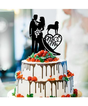 Couple Wedding Cake Topper Bride And Groom With Labrador Retriever Dog Cake Topper Custom Dog Pet Topper Personalized Wedding Topper Bride Cake Topper Gift for Wedding Anniversary - Buy Online on GoSupps.com