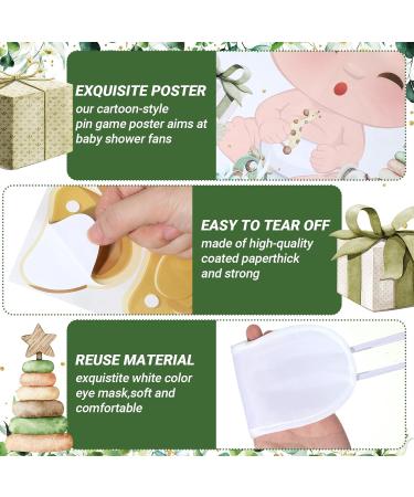 Sinmoe Pin the Pacifier Game - Baby Party Decorations | 24 Stickers & Poster Set for Girl's Birthday | Fun Sage Green Theme - Buy Online on GoSupps.com
