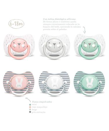 Suavinex 306604 Premium Baby Schnuller 6-18 Months | Silicone Physiological Nipple | 0% BPA | Unisex Rabbit Green Stripes Buy Online Now! - Buy Online on GoSupps.com