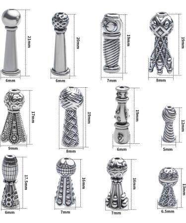 Tibetan Bead Caps 100g - Antique Silver Alloy Cone Flower Tassel End Caps for Jewelry Making - DIY Crafts - Buy Online on GoSupps.com