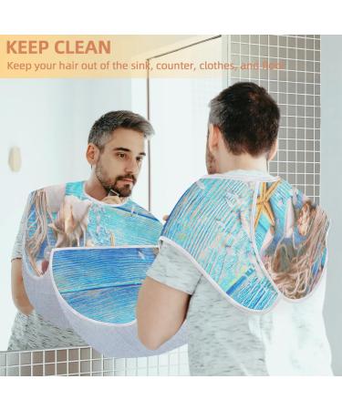 Starfishes Beard Bib Apron - Waterproof Hair Catcher for Men Non-Stick Grooming Cape with Suction Cups | Perfect Gift for Shaving & Trimming - Buy Online on GoSupps.com