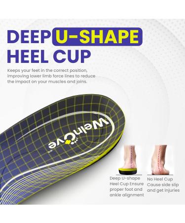Work Orthotic Insoles for Plantar Fasciitis - Welnove Comfort Boot Inserts for Men & Women - Anti-Fatigue Support for All-Day Standing Size L - Buy Online on GoSupps.com