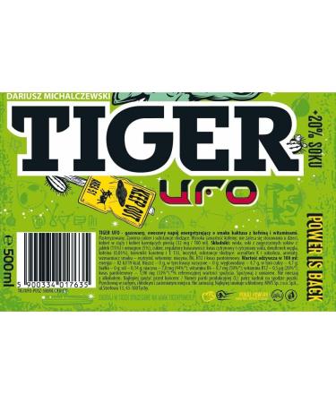 Italian Gourmet ER 12 x Tiger Energy Drink Ufo Cactus carbonated energy drink with fig flavor caffeine and vitamins disposable can 500 ml - Buy Online on GoSupps.com