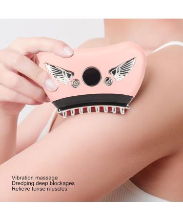 Electric Gua Sha Massager - 16 Vibration Levels Hot Compress Skin Scraper & Massage Brush - Pink | International Shipping Available - Buy Online on GoSupps.com