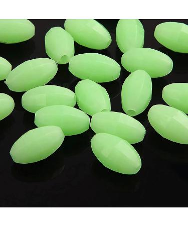 Glow Oval Fishing Beads 100pcs - Luminous Green Floating Lures 10mm x 18mm - Buy Online on GoSupps.com