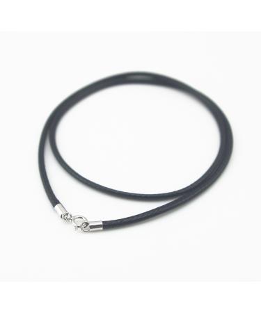 Glory Qin Black Silk Braided Rope Chain 925 Silver Plated Clasp Leather Cord Chain Necklace Rope (1.0 mm, 20 Inches) 1.0 mm 20 Inches