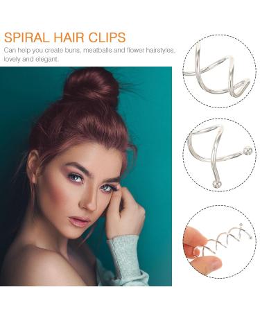 20pcs Silver Spiral Hair Pins - Bottle Opener Style Hair Screws Non-Slip & Durable - Buy Online on GoSupps.com