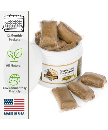1 Year Supply Septic Tank Treatment - 12 Easy Flush Live Bacteria Packets - Prevent Sewage Backups - USA Made - Buy Online on GoSupps.com