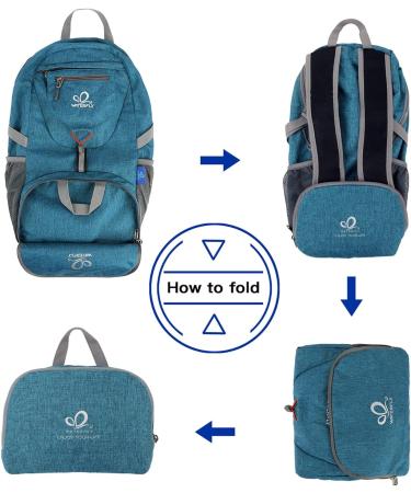 WATERFLY 20L Packable Backpack - Ultralight Foldable Daypack for Travel, Hiking & Camping - A-teal Blue - Men's and Women's - Buy Online on GoSupps.com
