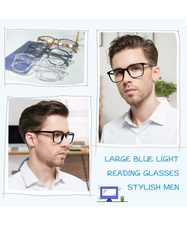 OCCI CHIARI Blue Light Blocking Reading Glasses for Men - XL Comfort Readers Black 1.5x | International Shipping Available - Buy Online on GoSupps.com