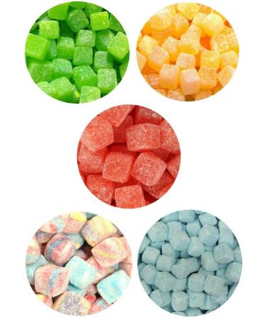 Cola Cubes - Pineapple Cubes - Sour Apple Cubes - Tutti Frutti Cubes - Blue Raspberry Cubes Selection - 750g