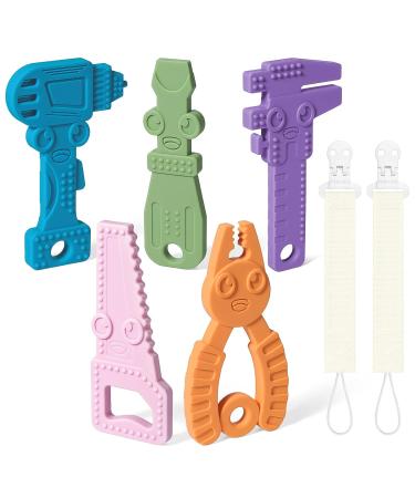 TYRY.HU BPA Free Silicone Baby Teething Toys - 5 Pack | Safe for Babies 0-12 Months | Soft-Textured & Easy to Hold | Baby Molar Teether Toys - Buy Online on GoSupps.com