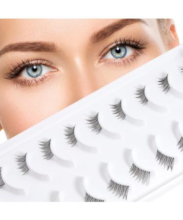 Emeda transparent strip half eyelashes naturally accent eyelashes half wrong corner eyelash natural look half fake corner lashes 10 pair (accent half lashes) half accent lashes - Buy Online on GoSupps.com