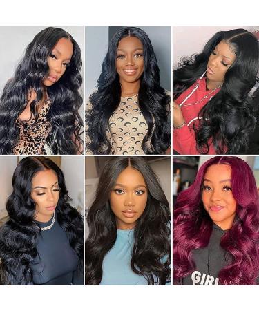 24 inch Brazilian Virgin HD Transparent Body Wave Lace Front Wig - Pre Plucked with Baby Hair - Glueless Closure - Black - Buy Online on GoSupps.com