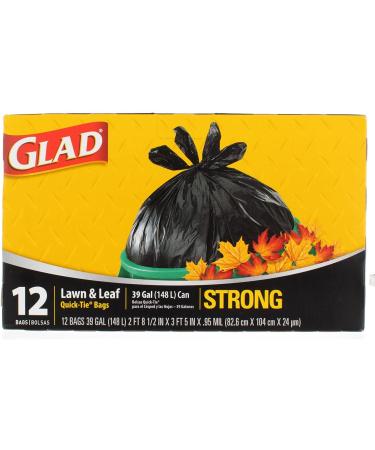 Glad 39 Gallon Quick Tie Lawn & Leaf Bags - 12 Pack - Multiple Buying Options Available - Buy Online on GoSupps.com