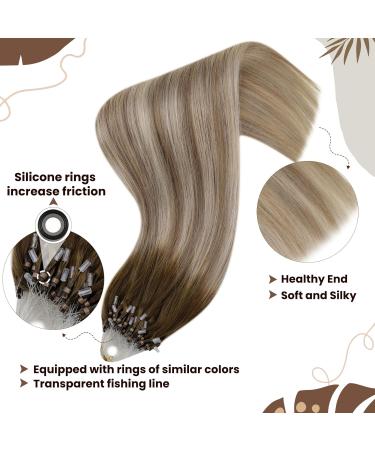 Buy Hetto Blonde Microring Real Hair Extensions - Balayage #3/8/22 40g 30cm for International Shipping - Buy Online on GoSupps.com