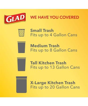 Glad Lemon Fresh Bleach Scent Small Kitchen Trash Bags - 4 Gallon, 80 Count - Buy Online on GoSupps.com
