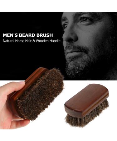 Men's Beard Brush Natural Horse Hair Mustache Shaving Brush Facial Hair Brush Wooden Handle - Buy Online on GoSupps.com