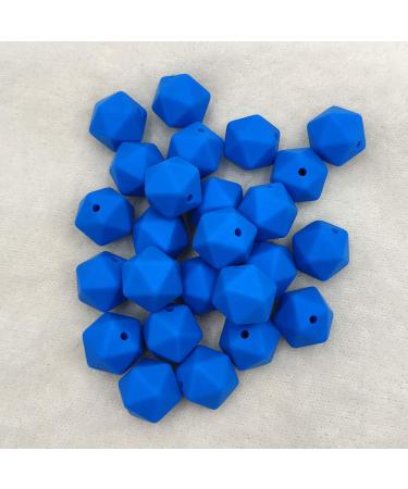 30pcs Deep Sky Blue 17mm Silicone Icosahedron Beads for Mom Jewelry Necklace Making - Buy Online on GoSupps.com