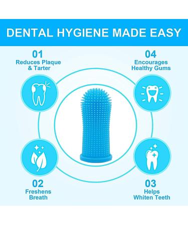Bileumec Dog Toothbrush Fingerling - 360 Silicone Bristles Ergonomic Design Easy Dental Care for Dogs (4 Pack) - Ideal for International Shipping - Buy Online on GoSupps.com