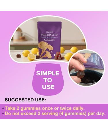 Bunkell Ashwagandha Mushroom Gummies Adaptogenic 7 Mushrooms Mix w/ashwagandha - Lion's Mane Reishi Chaga & Maitake - Ashwagandha Gummies for Energy Cognitive & Immune Support 90 Count - Buy Online on GoSupps.com