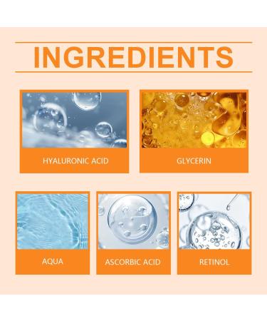 Retinol Serum for Face - Vitamin C Serum - Face Serum for Women - Hydrating Serum for Dark Spots - Anti Aging & Wrinkle Face Serum - Brighten & Plump Skin - Buy Online on GoSupps.com