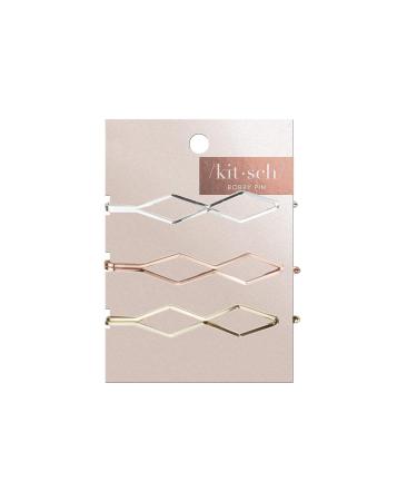 Kitsch Decorative Mini Bobby Pins - Fashion Metal Hair Pins for Women - Blonde & Thick Hair Bobby Pins - 3 pcs Diamond Set - Buy Online on GoSupps.com