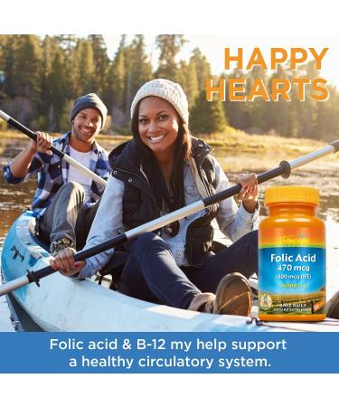 Thompson Folic Acid Plus B-12 800 mcg - 30 Tablets | Supports Energy & Wellness - Buy Online on GoSupps.com
