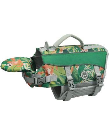 Vivaglory dogs with removable front-wheel drive rescue vest with reflective caps & additional upholstery for swimming & boating green XXS XXS: 28-35cm (chest circumference)