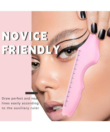 HOSAILY 5-in-1 Eyeliner Stencils - Multi-Purpose Silicone Makeup Tool for Winged Eyeliner, Defined Eyebrow, Eyelash, Face Contour, and Lip Line - Pink - Buy Online on GoSupps.com