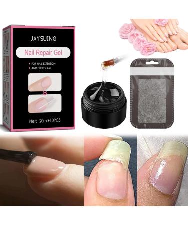 Nail Glue Instant Cracked Nail Repair Gel Nail Treatment Repair Gel Nail Repair Kit for Broken Natural Nails Nail Strengthener Fixer and Hardener for Nail Extensions Sculpture Gel (20ml)