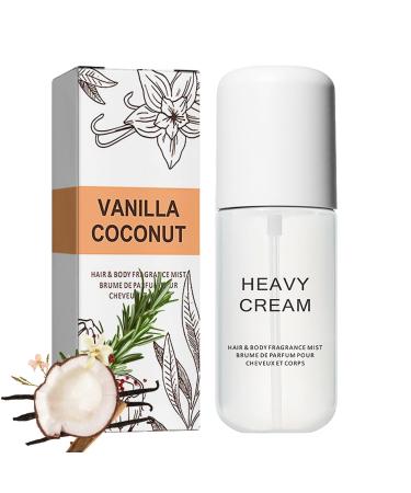 Vanilla Coconut Perfume Vanilla Skin Perfume Vanilla Coconut Body Spray Vanilla Skin Body Mist for Women Hair Perfume for Women Long Lasting Hair and Body Mist Perfume (HEAVY CREAM)