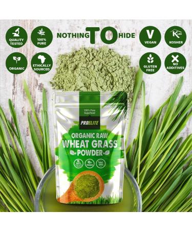 Organic Wheatgrass Powder 500g Premium EU High in Iron & Fibre to Support Energy and Stress Vegan Keto Superfood Supergreen Raw Natural Wheatgrass Powder Juice Wheat Grass Shots PROELITE - Buy Online on GoSupps.com