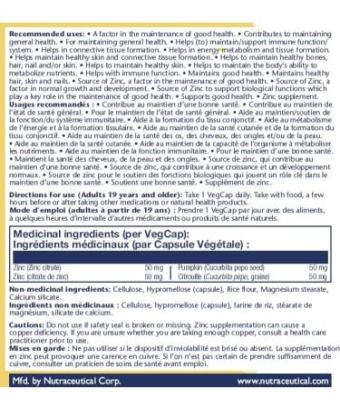 SOLARAY Zinc Citrate with Pumpkin Seed 50mg | Immune System | Enhanced Absorption | Dietary Supplement | Vegan Lab Verified | 60 Vegetarian Capsules - Buy Online on GoSupps.com