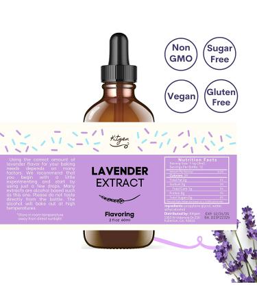 Lavender Extract for Baking - Flavoring - Lavender Extract for Drinks Cakes  Cupcakes  Beverages and More - Non GMO  Gluten Free  Sugar Free - 2oz 60ml - Buy Online on GoSupps.com