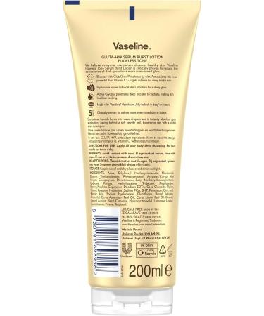 Unilever Vaseline GlutaHya Flawless Tone Serum Burst Moisturizing Lotion with Antioxidants for Even Skin Tone 2 200 ml - Buy Online on GoSupps.com