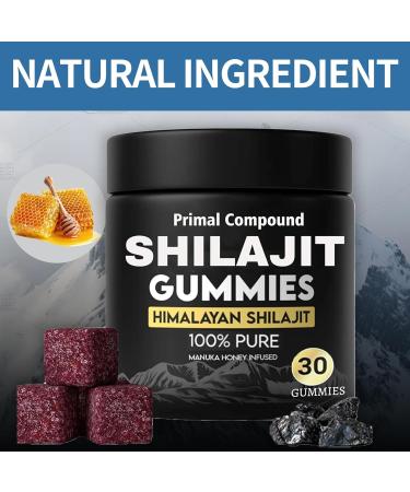 Primal Compound Shilajit Gummies for Men from The Himalayan Trace Minerals & Fulvic Acid No Added Sugar Non-GMO Energy Boost & Immune Support 30 Gummies - Buy Online on GoSupps.com