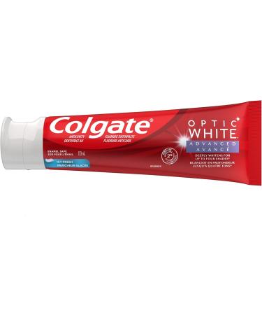 Colgate Optic White Advanced Teeth Whitening Toothpaste Icy Fresh 133 mL - Buy Online on GoSupps.com