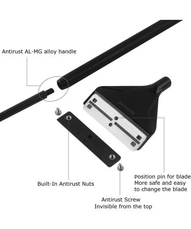 QANVEE 26-Inch Aquarium Scraper Cleaner Brush | Aluminum Magnesium Alloy with 10 Stainless Steel Blades for Fish, Reef, Plant Glass Tank - Buy Online on GoSupps.com