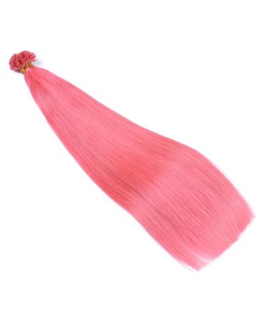 Premium Keratin Bonding Pink Hair Extensions - 40cm U-Tip 25 Strands 100% Real Human Hair - Novon Hair Extensions - Buy Online on GoSupps.com